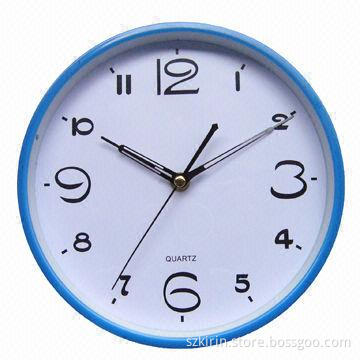 Clock, Plastic Case, Quartz Movement, Powered by 1-piece AA Batteries, 9-inch Diameter